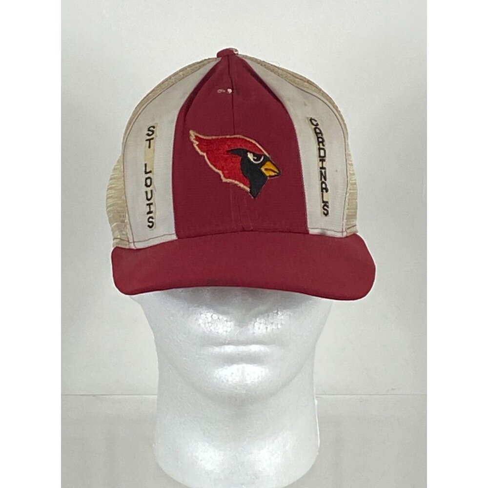 Vintage Lucky Stripes St. Louis Cardinals Trucker Mesh Snapback Hat Cap L F283